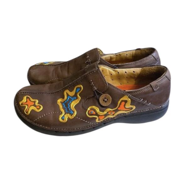 Clarks Hadleigha Structured Hand Painted Leather Loafers Comfort Women 9.5M - Picture 4 of 11